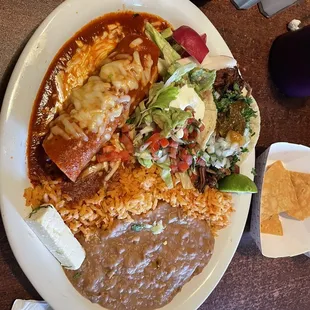 Enchilada + Taco Combo plate