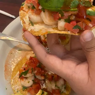 Tostadas de camarón