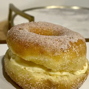 a doughnut on a plate