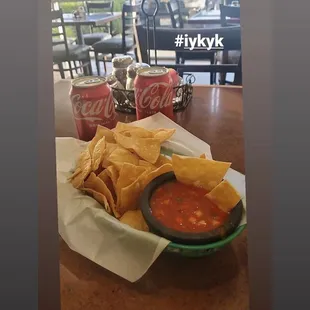 Chips and salsa to start the meal