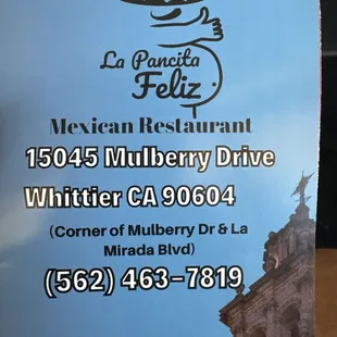 Menu cover