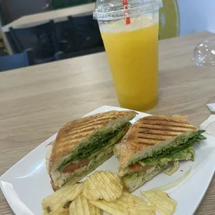 Agua de Mango and Chicken Pesto Panini