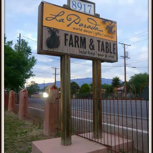 Entrance sign.