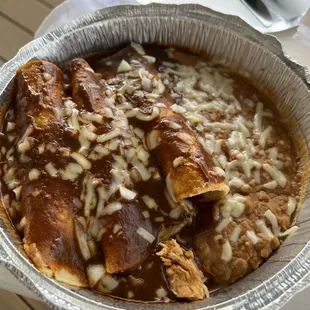 Enchiladas poblanos it was good, but the sauce was a little sweet