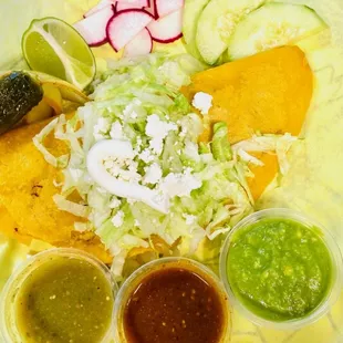 a plate of mexican food