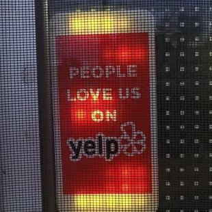 a sign on a window