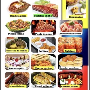 a variety of food items