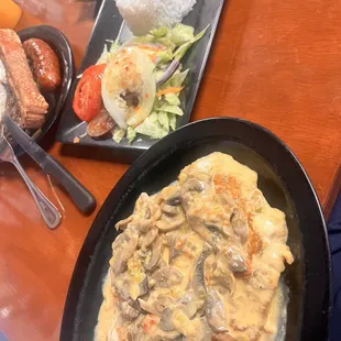 Pechuga en salsa de championes