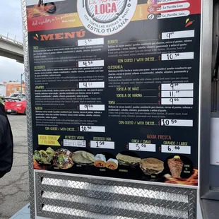 The menu, truck you order and pay for the food.