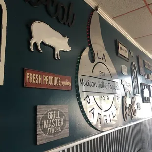 various signs on the wall