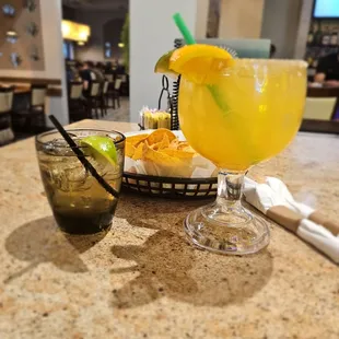 Cocktail and skinny margarita
