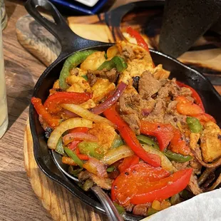 Chicken and steak fajitas!!