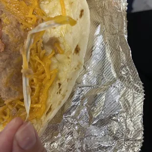 Bean and cheese with metal