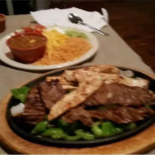 two plates of food on a table