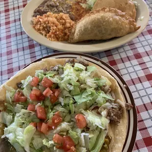Navajo taco and a combo plate