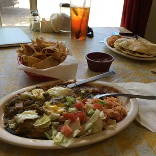 Blue Corn Enchiladas with a fried egg