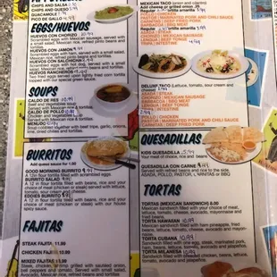 a menu for a mexican restaurant