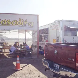Food truck with patio
