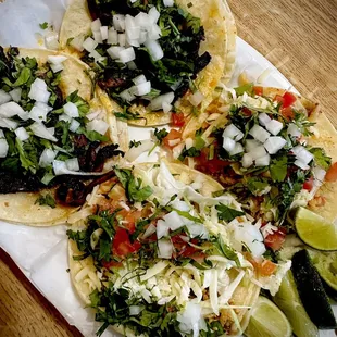 three tacos on a plate