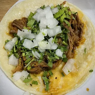 shredded beef and onions