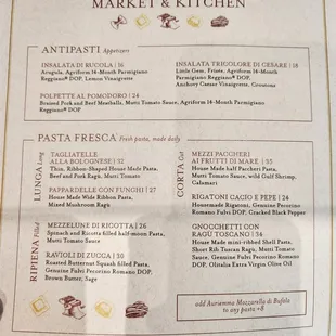 menu