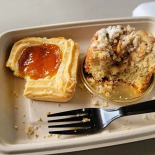 Brown sugar apple cake and apricot cookie