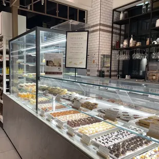 The left side of the display case