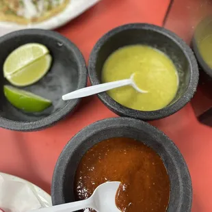 a table of mexican food