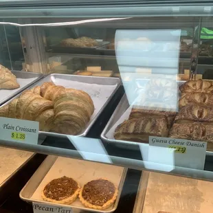 a variety of pastries on display