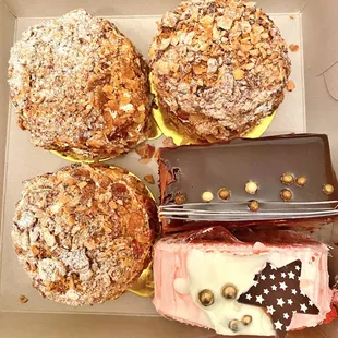 a variety of pastries in a box