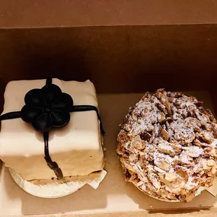 Hazelnut bliss (left) mini burnt almond (right)