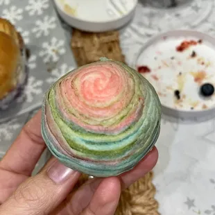 Rainbow moon cake