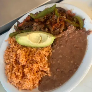 Bistec Ranchero  arroz y frijoles !!!