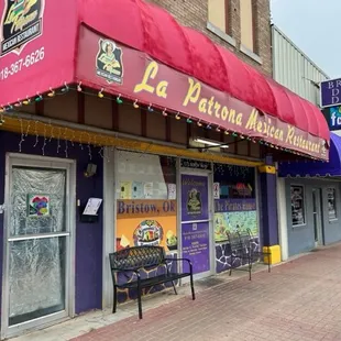 the front of the restaurant