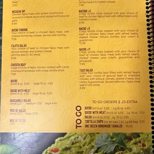 menu