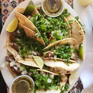 tacos are overlly cilantro'd and I like it! Get the chicken and the beef ones, the best!