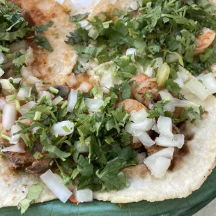 Shrimp Taco. Not skimpy and tasty!