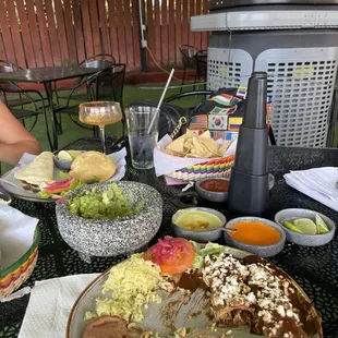 The patio and food