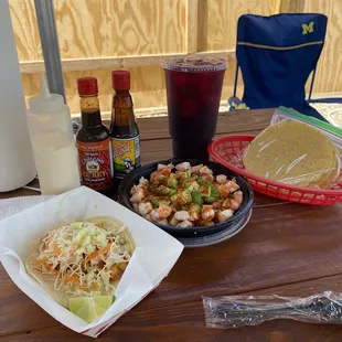 Fish tacos, ceviche and Uvola.