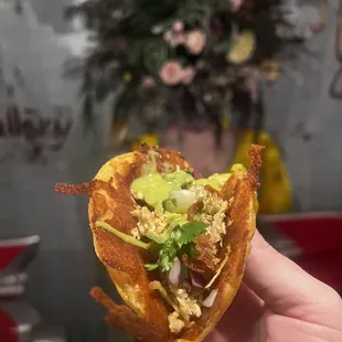 Cheese crusted taco