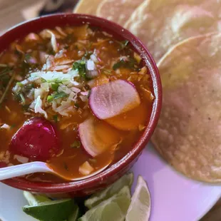 Pozole. Mexican dinner