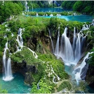 a waterfall in plitvic national park