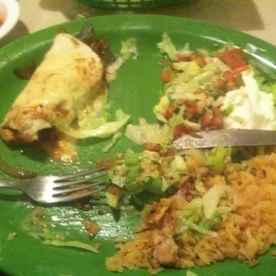 Remains of fajita burrito at La Paz.