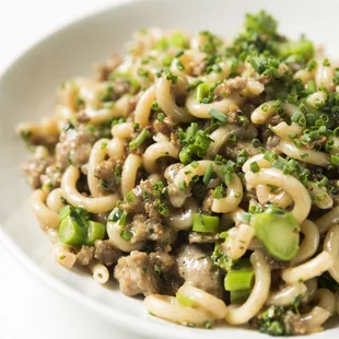 Our signature gramigna with sausage and broccolini.