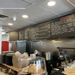 Breakfast menu and kitchen