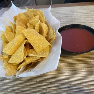 Chips and very mild salsa