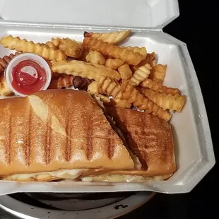 Cubano sandwich via takeout
