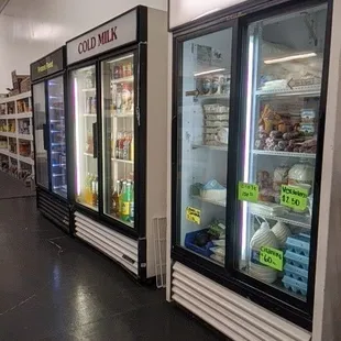 Refrigerator/freezer section of store