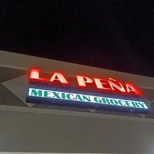 Sign at night