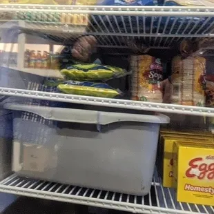 Inside the freezer